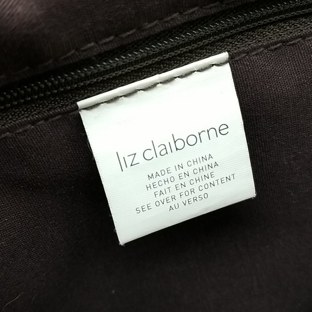 Liz Claiborne Velvety Velour Plum, Brown, Rose and Cream Shoulder Bag - Picture 12 of 16